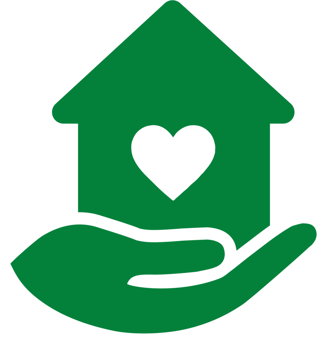 Casa con cuore sorretta dalla mano
